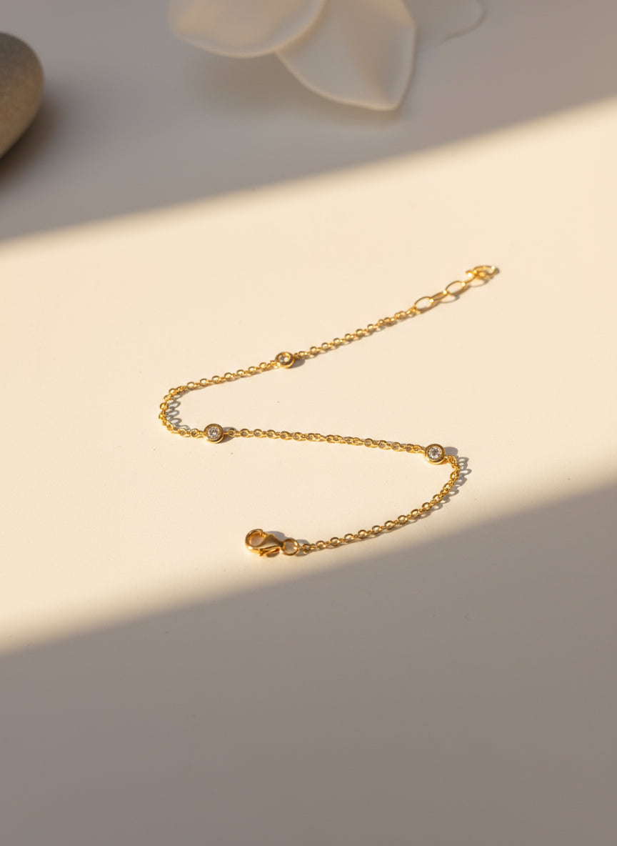 Delicate Diamond Station Bracelet