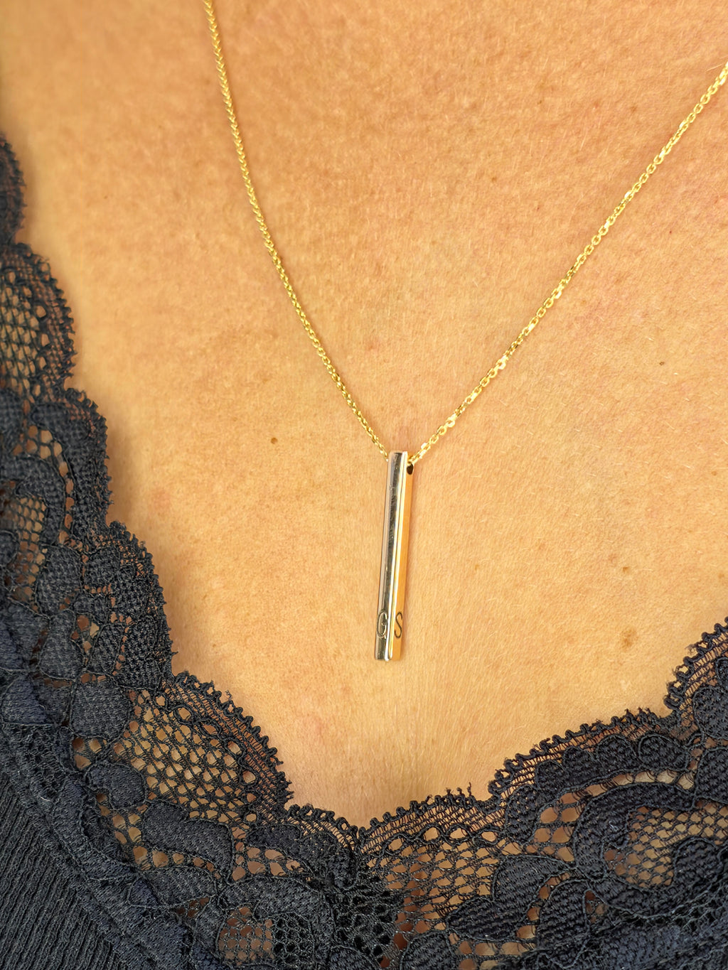 Personalized Vertical Bar Necklace