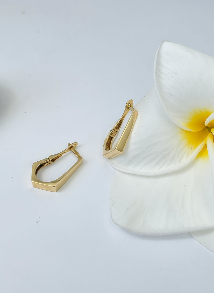 Modern Geometric Huggie Hoop Earrings