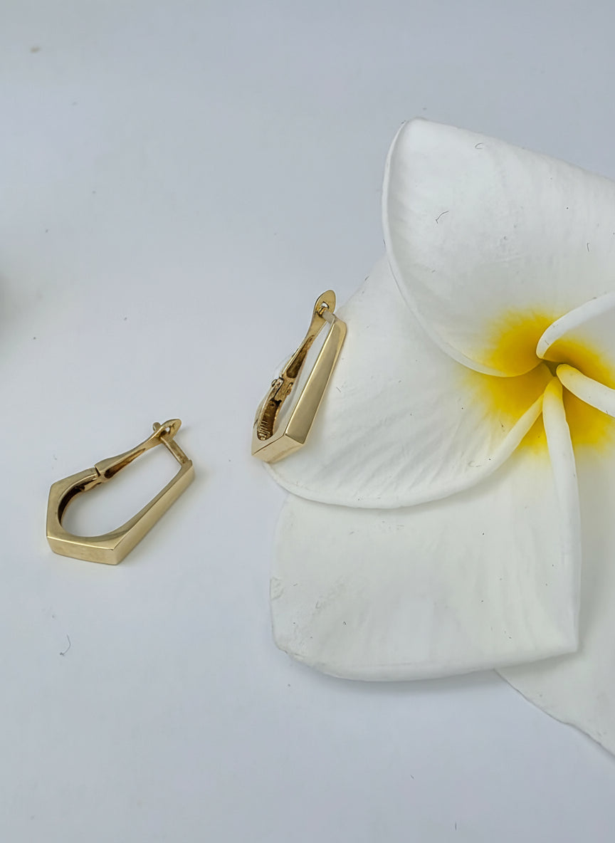 Modern Geometric Huggie Hoop Earrings