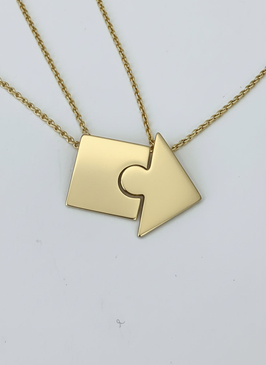 Perfect Match Puzzle Necklace Set - Best Friends or Mother & Daughter