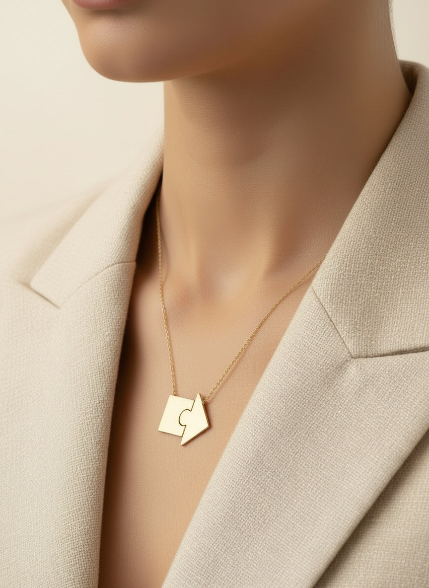 Perfect Match Puzzle Necklace Set - Best Friends or Mother & Daughter