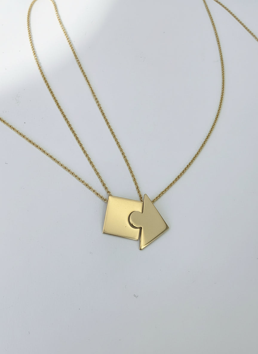 Perfect Match Puzzle Necklace Set - Best Friends or Mother & Daughter