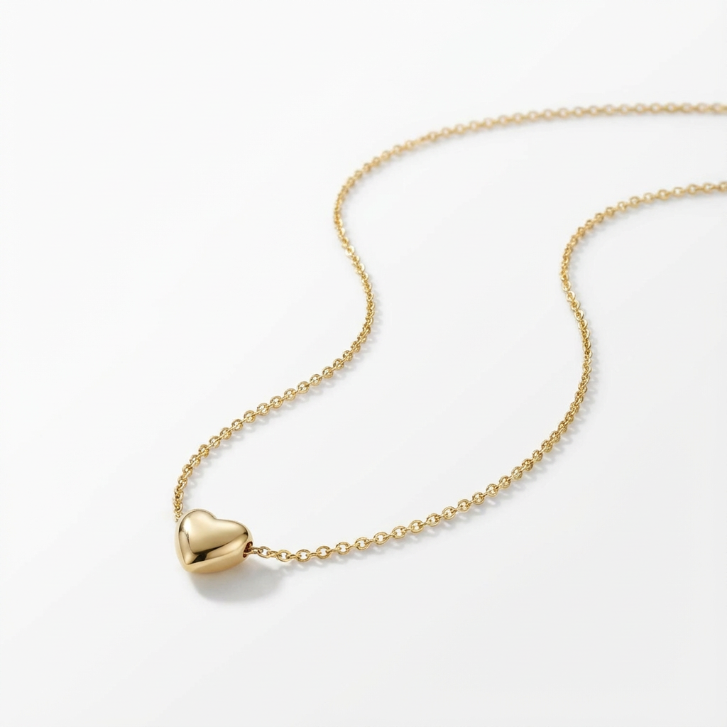 Tiny Puffed Heart Necklace