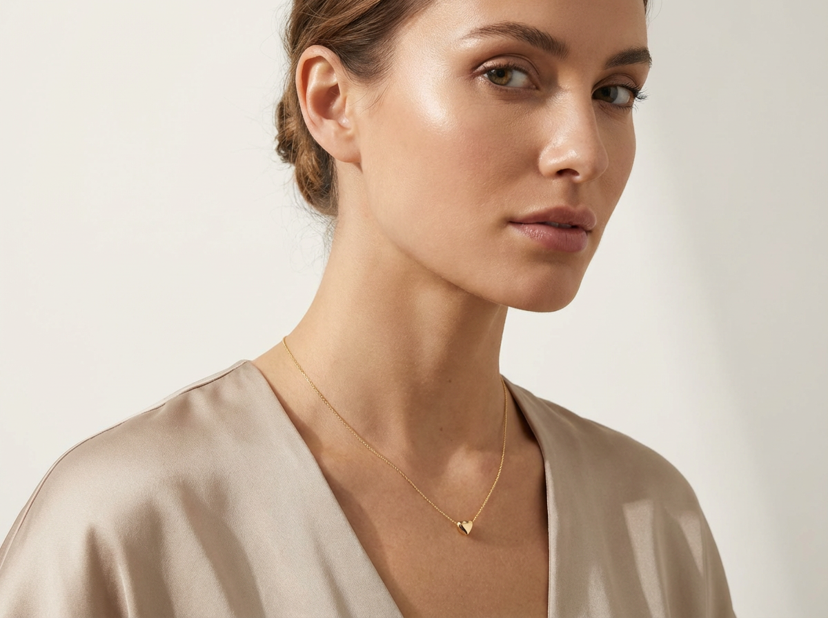 Tiny Puffed Heart Necklace