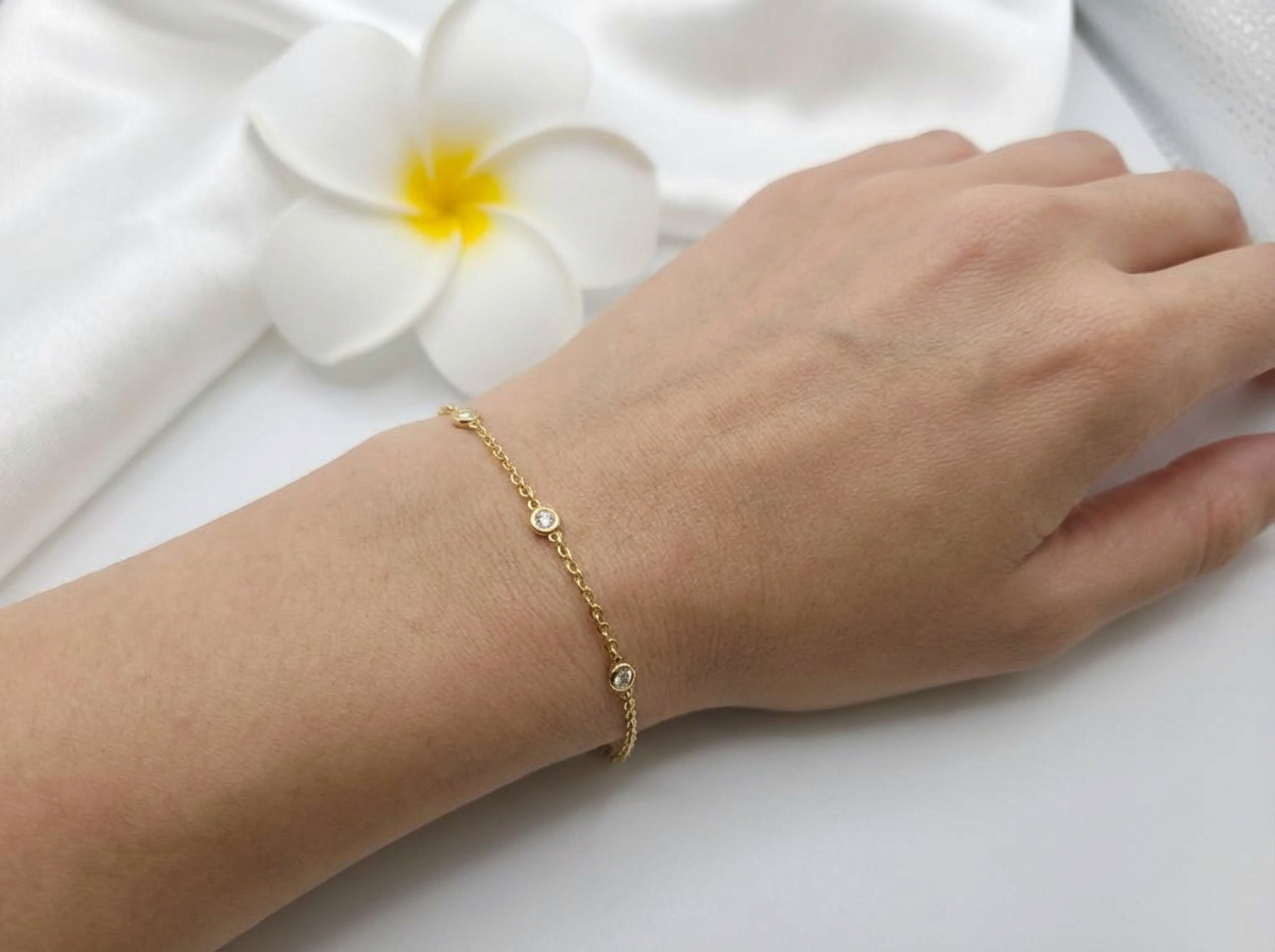 Delicate Diamond Station Bracelet