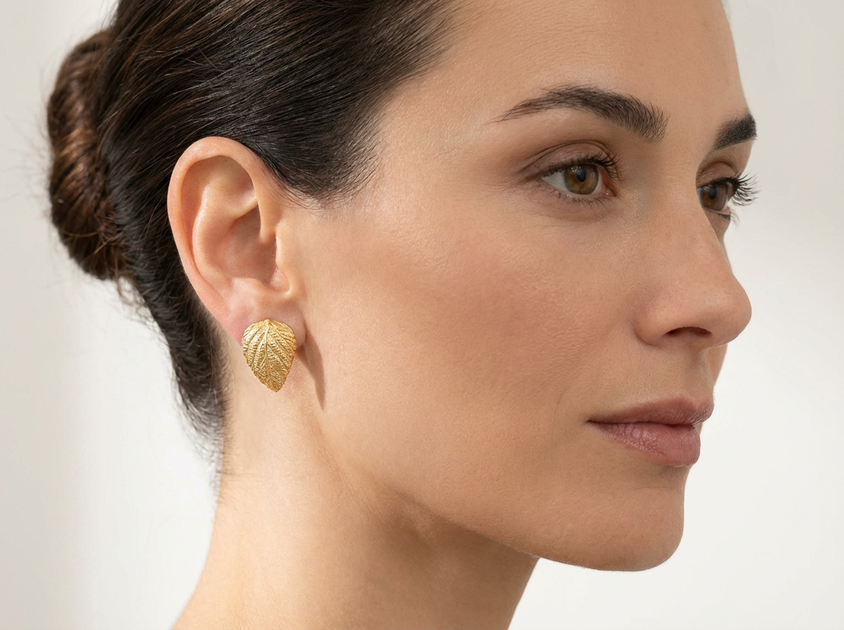 Botanical Leaf Stud Earrings