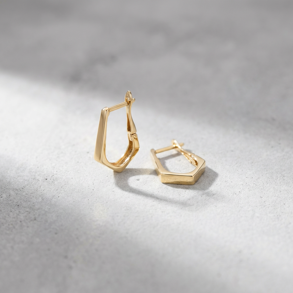 Modern Geometric Huggie Hoop Earrings