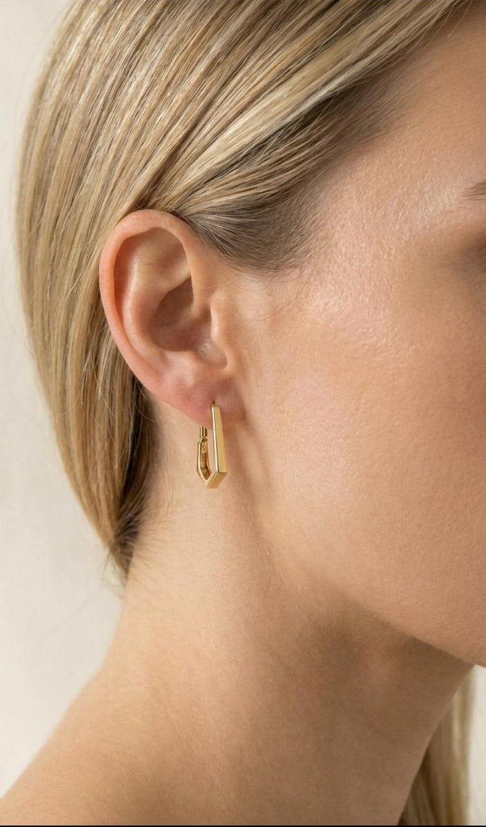 Modern Geometric Huggie Hoop Earrings