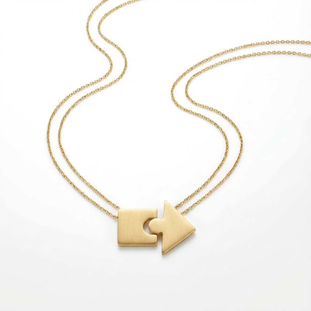 Perfect Match Puzzle Necklace Set - Best Friends or Mother & Daughter