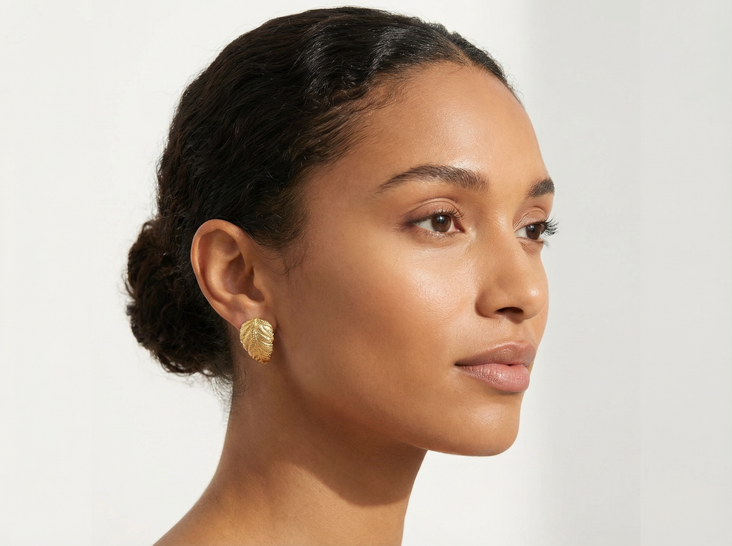 Botanical Leaf Stud Earrings